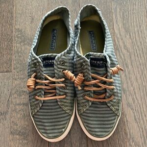 Green stripe Sperry Lace Sneaker